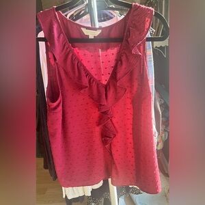 Lauren Conrad Burgundy Sleeveless Top | L